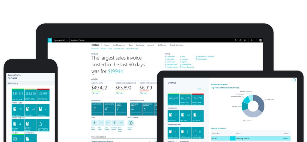 Dynamics 365 Business Central on tablet and phone